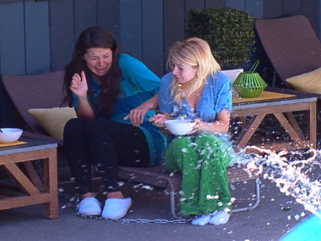 Big Brother - Feed Clip: Danielle and Britney Get Splashed