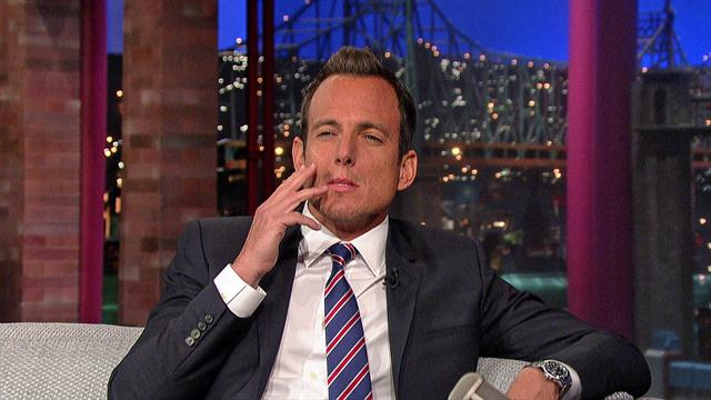 The Late Show: David Letterman - Will Arnett's Poses for Smoking