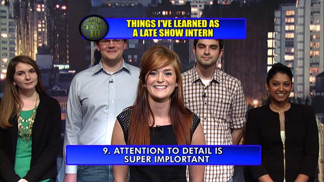 The Late Show: David Letterman - Late Show Intern Top Ten