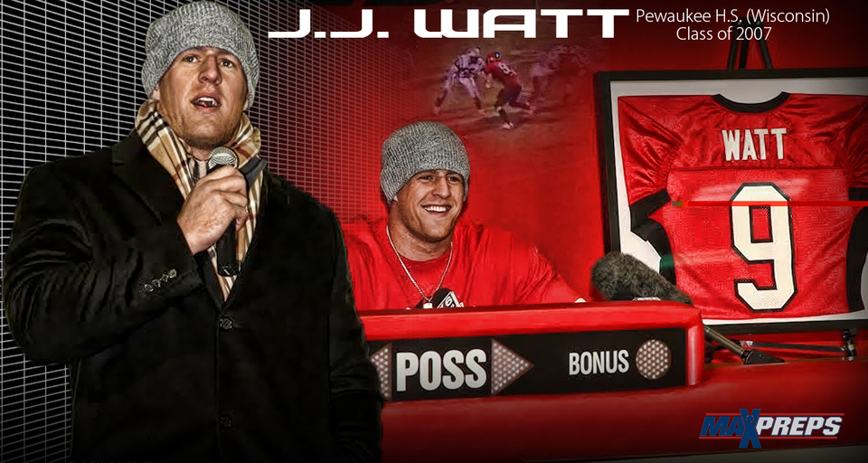 JJ Watt 9 Pewaukee High School Pirates White Football Jersey — BORIZ