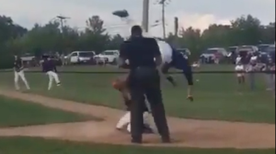 Front flip over catcher to score