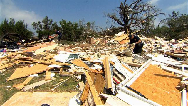CBS Evening News: Texas tornado survivor found neighbor's house in backyard