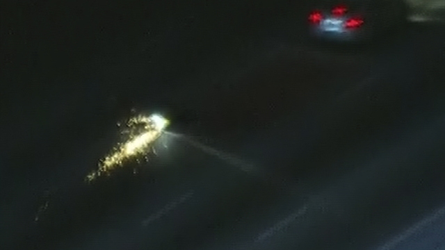 Motorcycle flips over during police chase