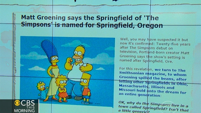 Headlines: Simpsons' Springfield in Oregon