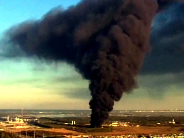 Smoke Pillar Seen For Miles