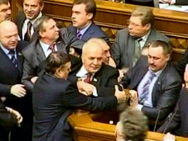 Ukrainian Lawmakers Come To Blows