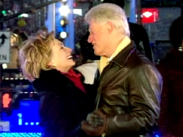 Clintons Drop Ball In Times Sq.