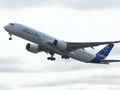 The Airbus A350 takes flight