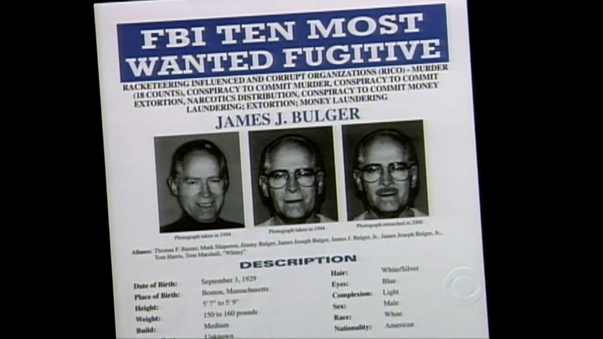 Watch 60 Minutes Season 51 Episode 6 Whitey Bulger And The FBI The