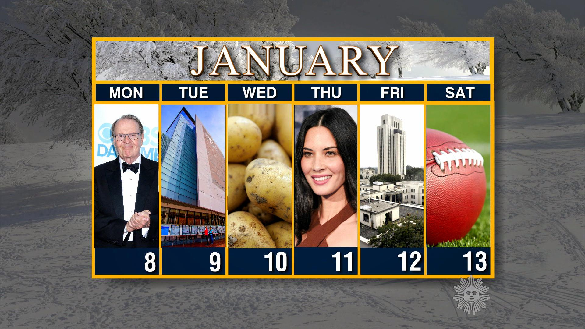 Watch Sunday Morning: Calendar: Week of Jan. 8 - Full show on CBS