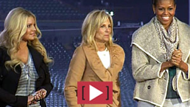 Michelle Obama and Jessica Simpson Military Family Event