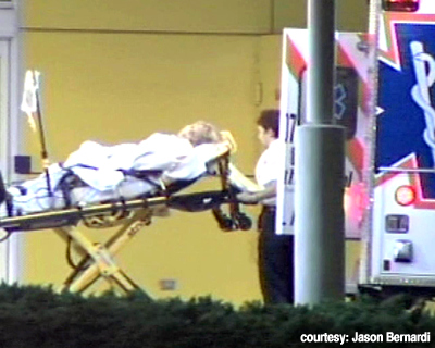 Ambulance at Tiger Woods' home.