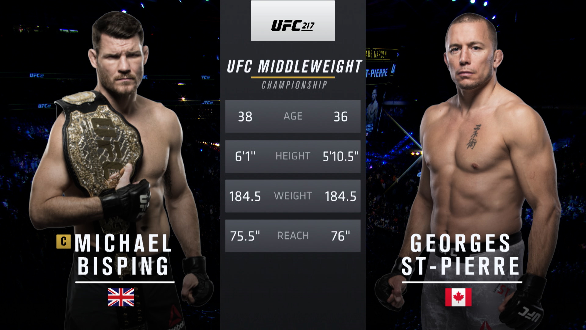 Watch UFC 2010s UFC 217: Michael Bisping vs. Georges St-Pierre - Paramount+