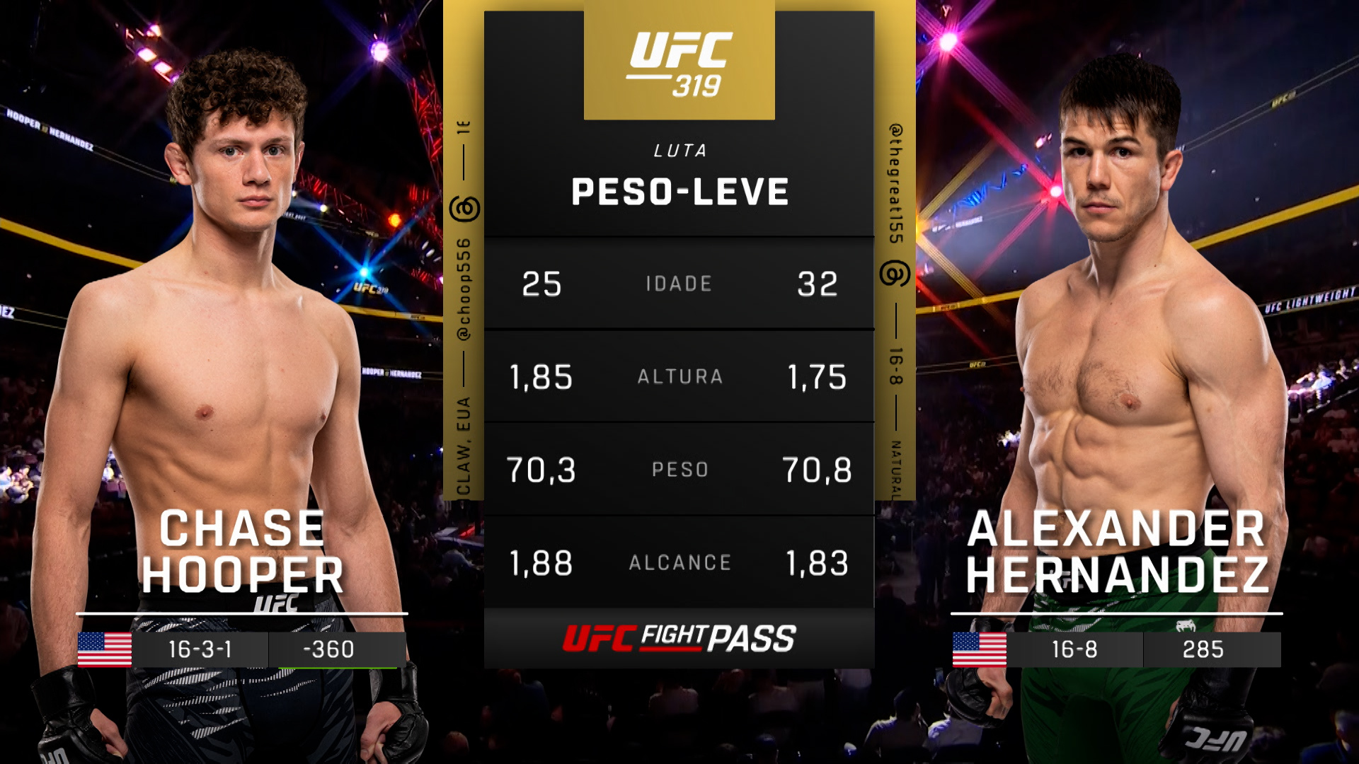 Ve UFC (Português) 319: Chase Hooper vs. Alexander Hernandez Prelims ...