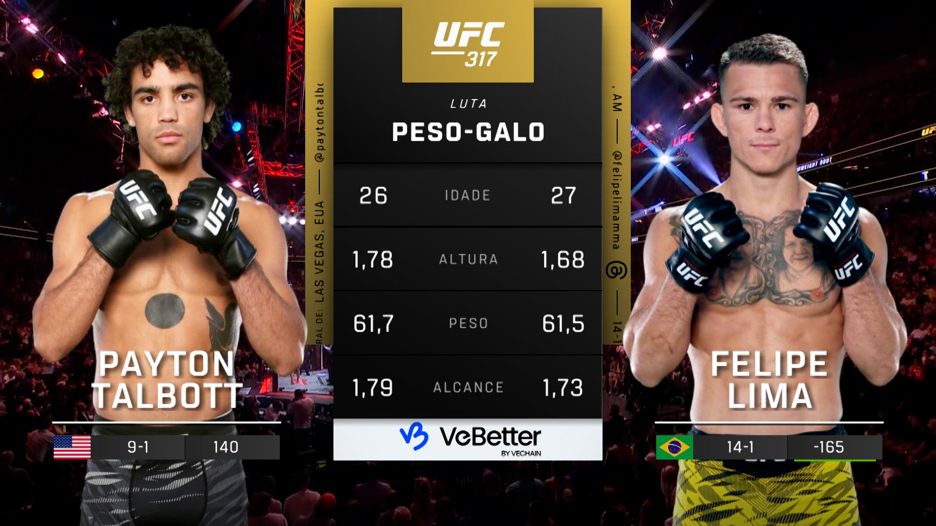 Ve UFC (Português) 317: Payton Talbott vs. Felipe Lima Main Card ...
