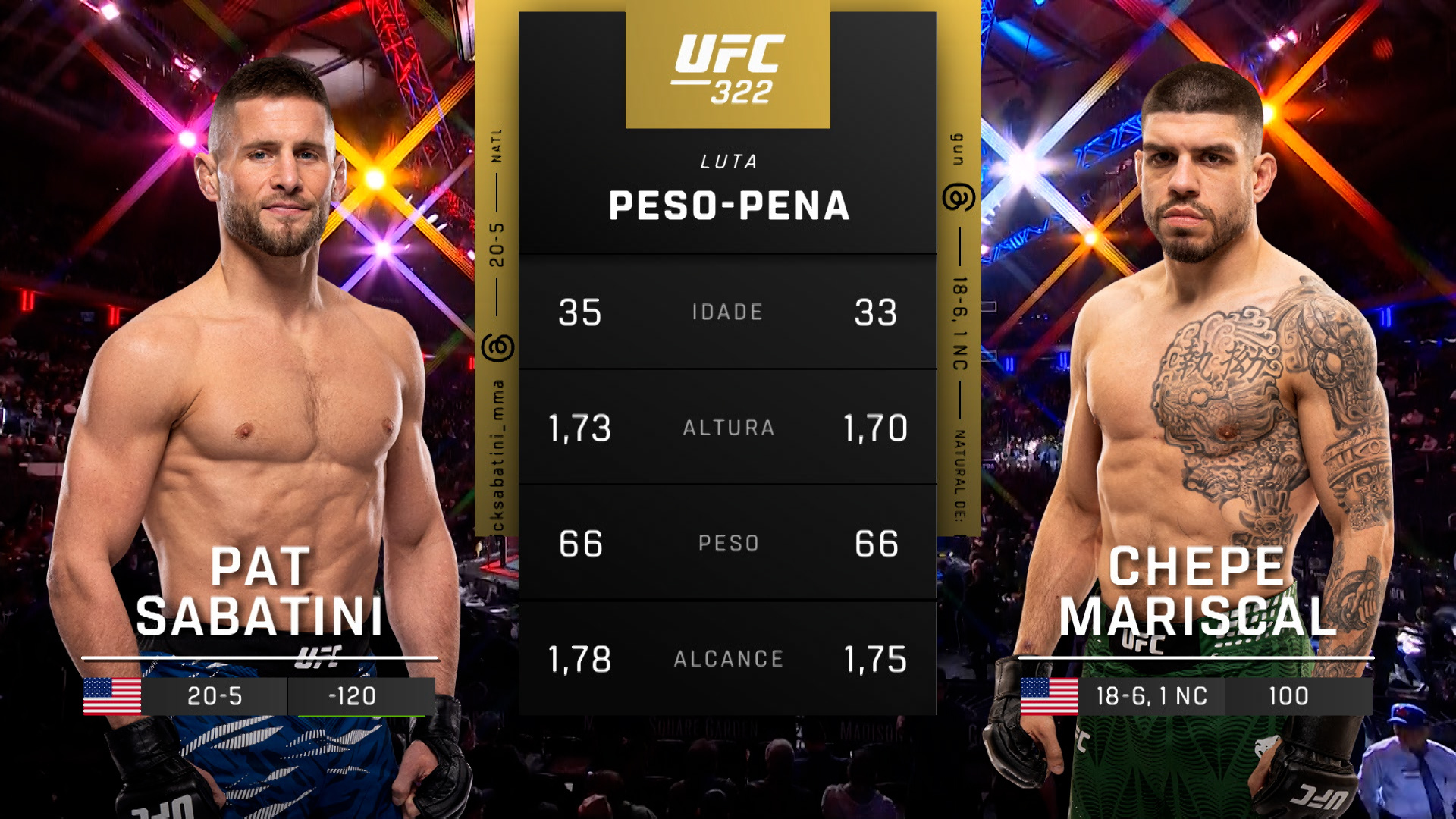 Watch UFC (Português) 322: Pat Sabatini vs. Chepe Mariscal Prelims ...