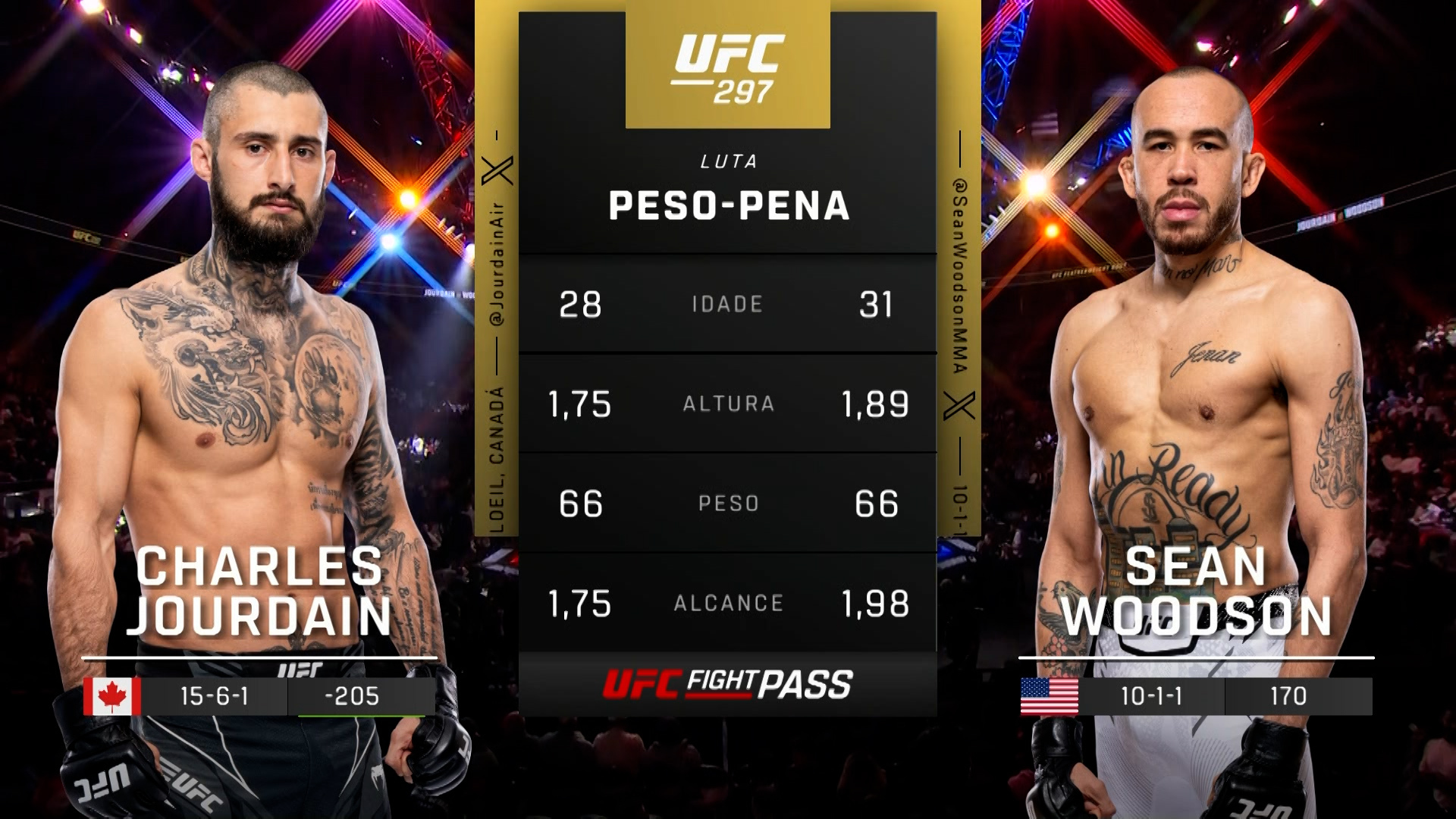 Assista a UFC (Português) 297: Charles Jourdain vs. Sean Woodson ...