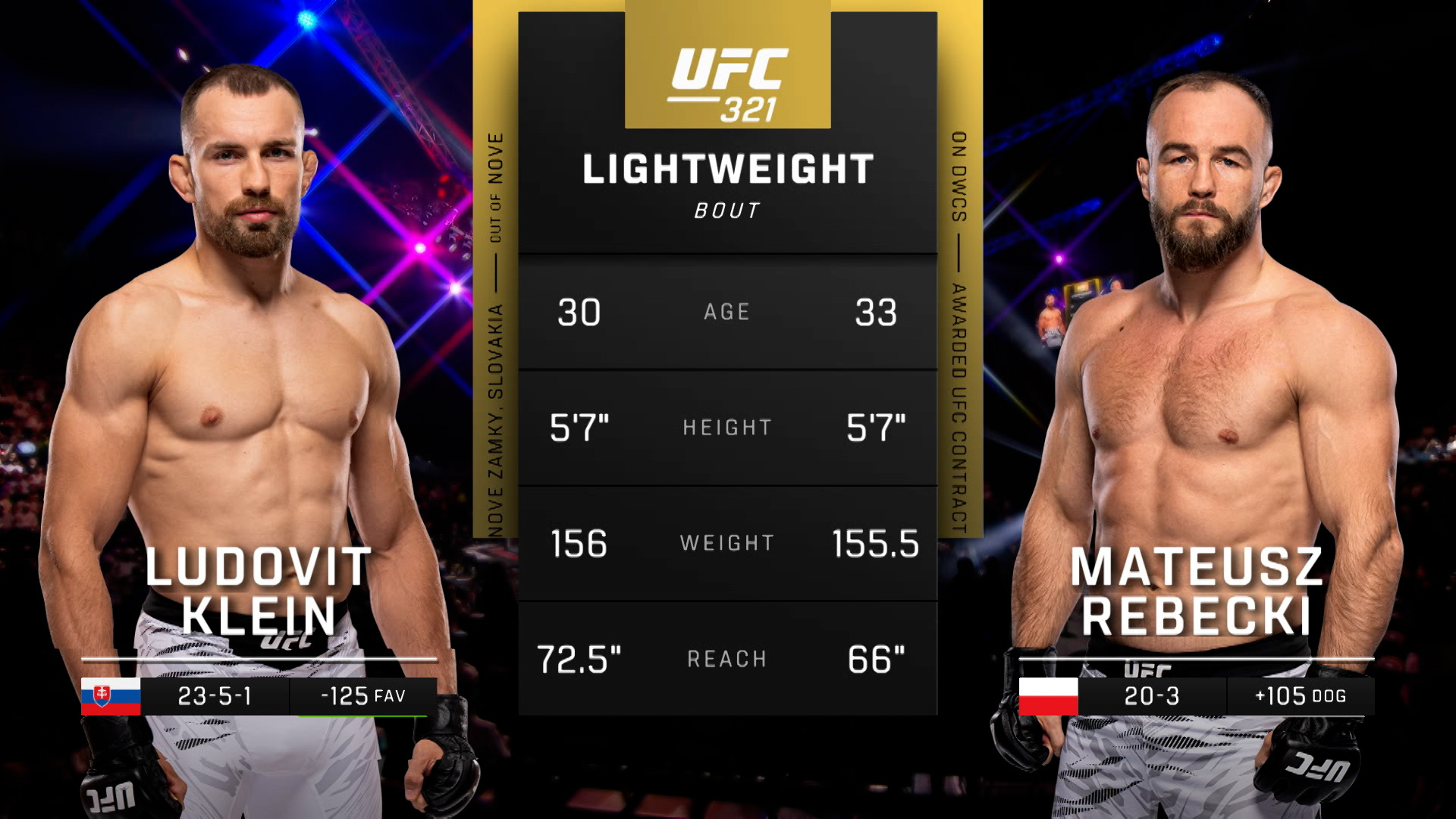 Ve UFC 321: Ludovit Klein vs. Mateusz Rebecki Prelims - Paramount+ ...
