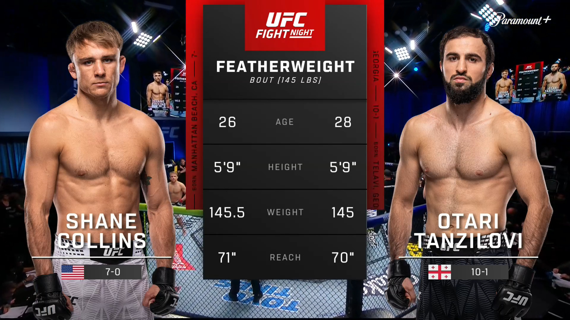Ve UFC Fight Night Shane Collins vs. Otari Tanzilovi (UFC Fight Night ...