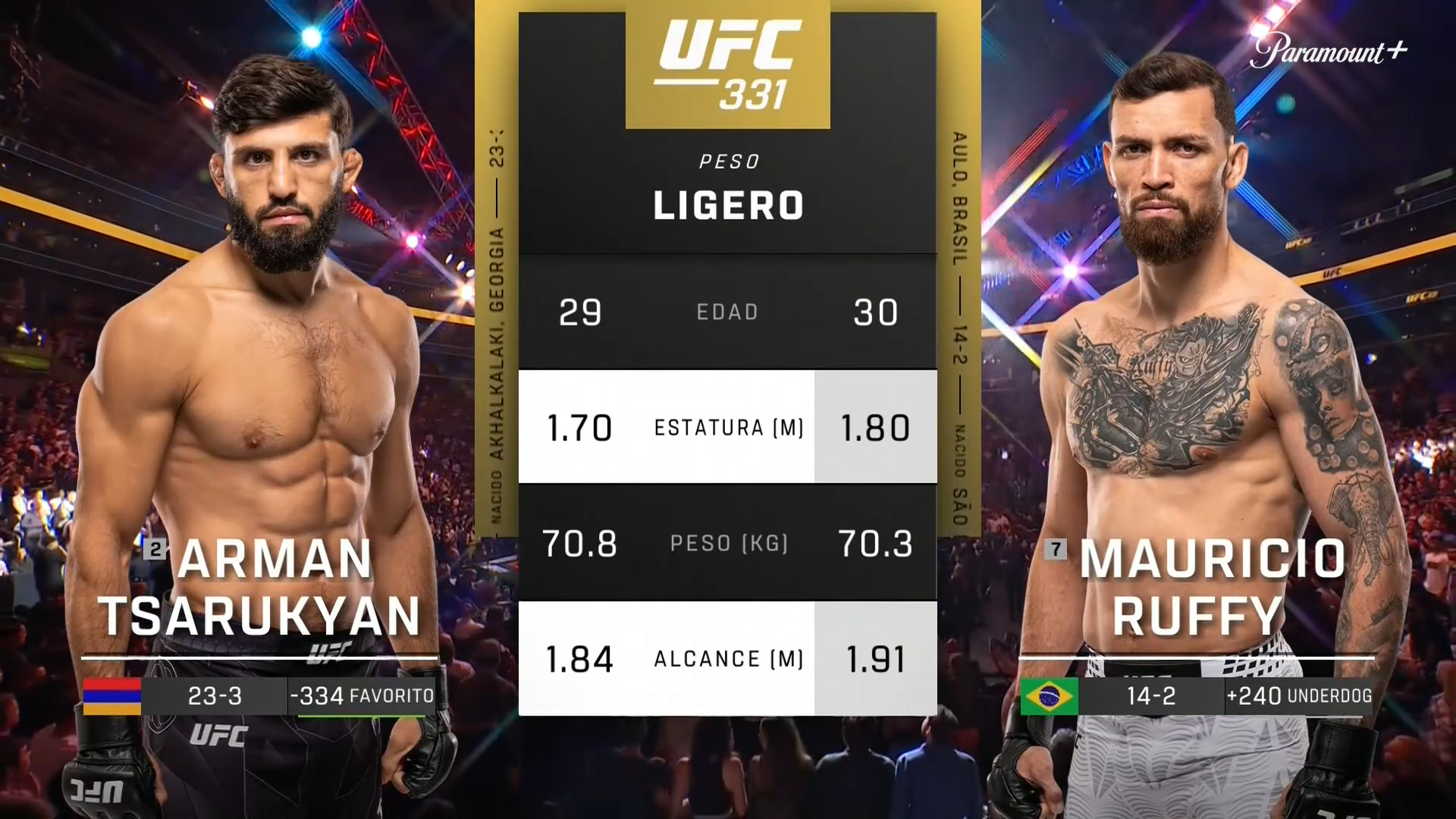Watch UFC (Español) Arman Tsarukyan vs. Mauricio Ruffy (UFC 331: Van vs ...