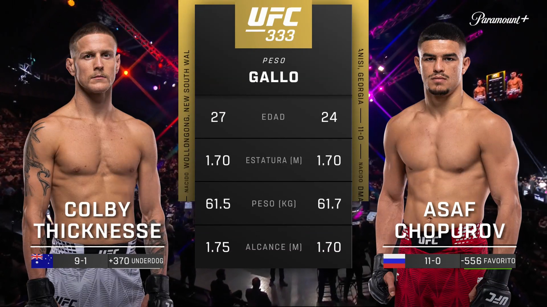 Watch UFC (Español) Colby Thicknesse vs. Asaf Chopurov (UFC 333 ...