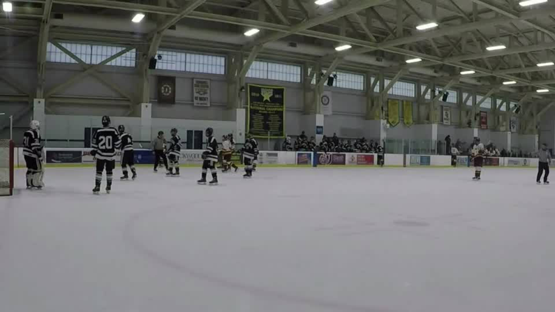 Niko Spaniotis scores big goal at end of 1st period.