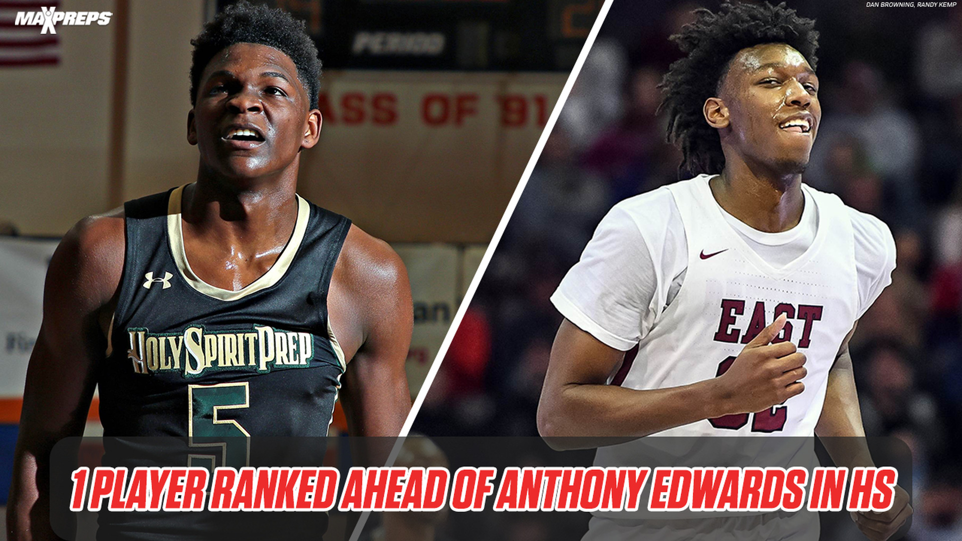 Who was the Player Ranked Ahead of Anthony Edwards in High School?