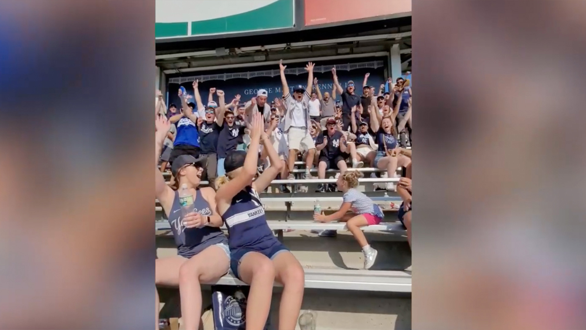 Watch Yankees fans flip for this little girl in the crowd