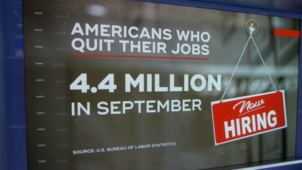 Watch CBS Evening News Record number of workers quit in September ...