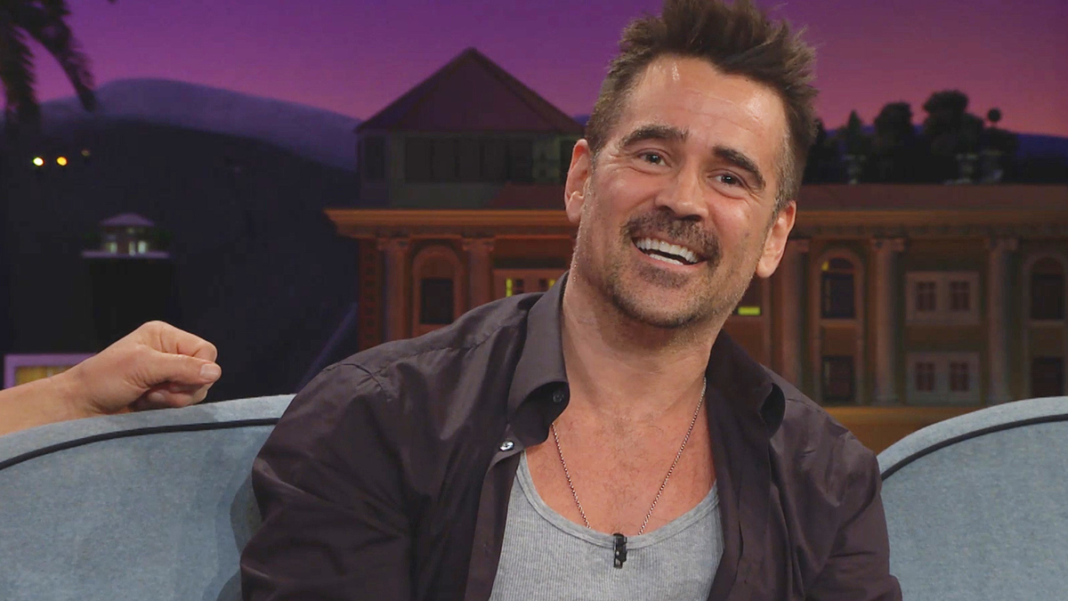 Colin Farrell looks like a bad boy showing off his tattoos in a grey  tiedyed t shirt with the sleeves pulled up as he leaves a yoga class  Farrell who is currently