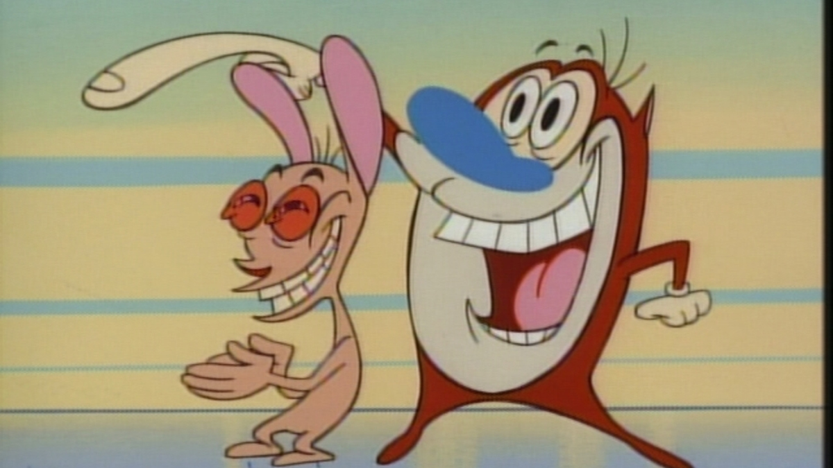 Looking for refuge, Ren and Stimpy sneak into a model house of the future. 