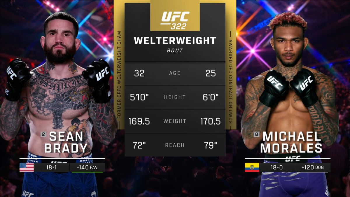 Watch UFC 322: Sean Brady vs. Michael Morales Main Card - Paramount+