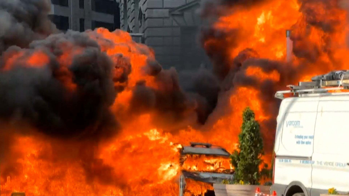 Watch CBS Evening News: Car explodes, catches fire in New York City ...