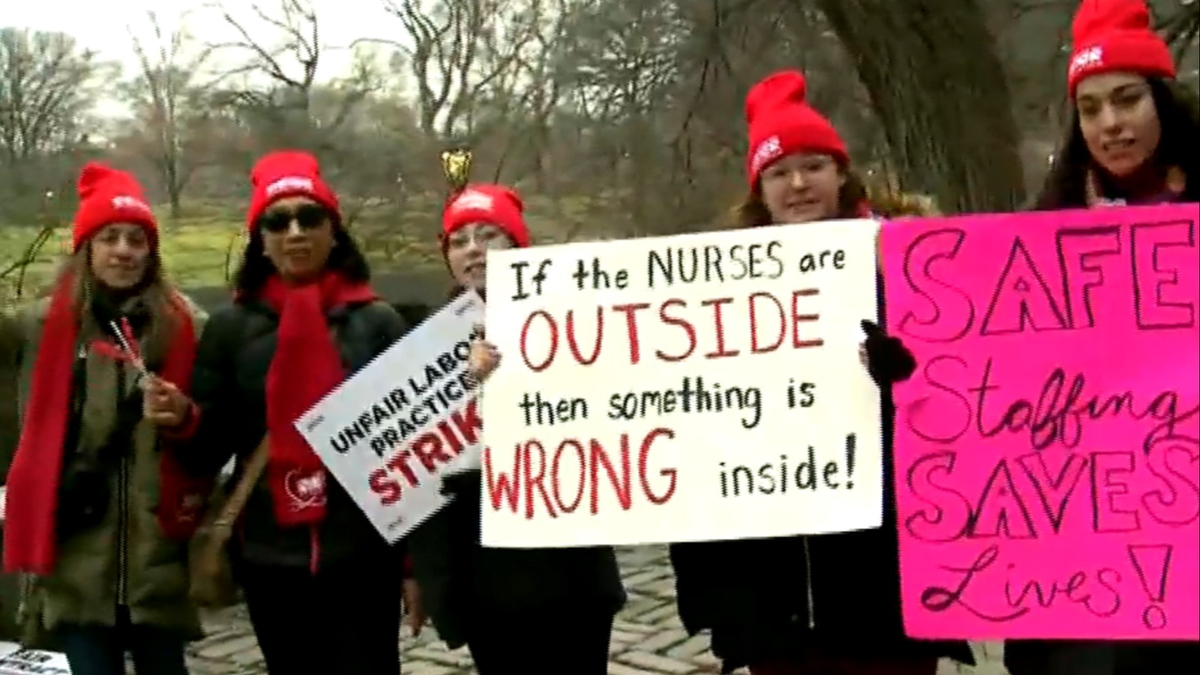 Watch CBS Evening News NYC nurses strike amid national shortage Full