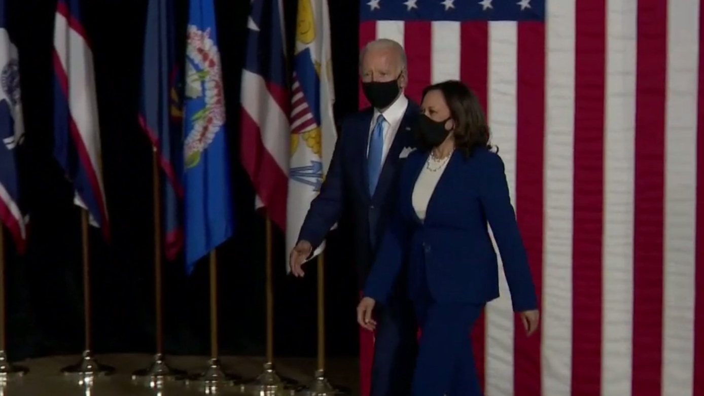 Watch CBS Evening News Biden and Harris give first speech as running