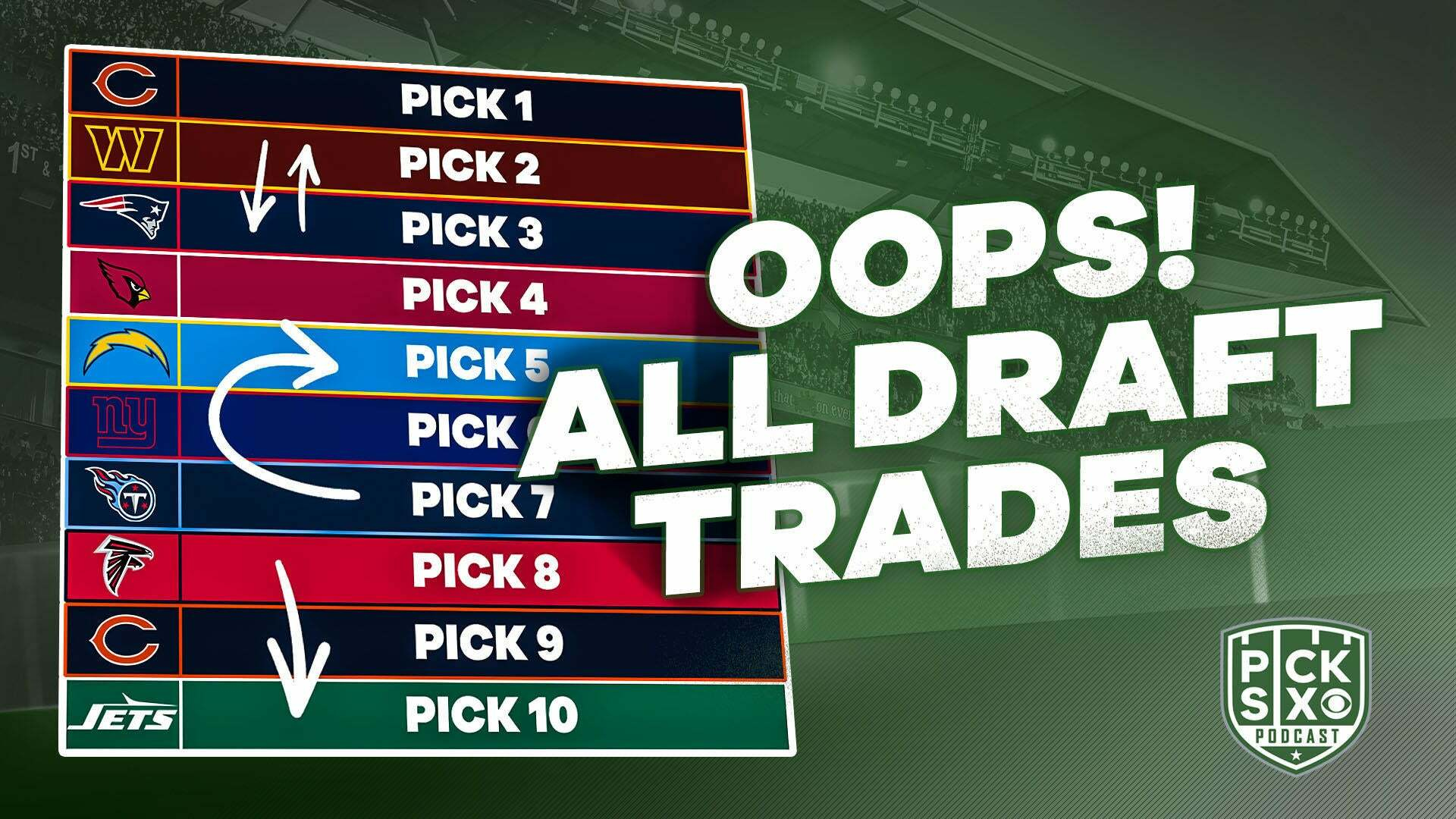 Watch NFL on CBS Season 2024 Pick Six Oops! All Draft Trades