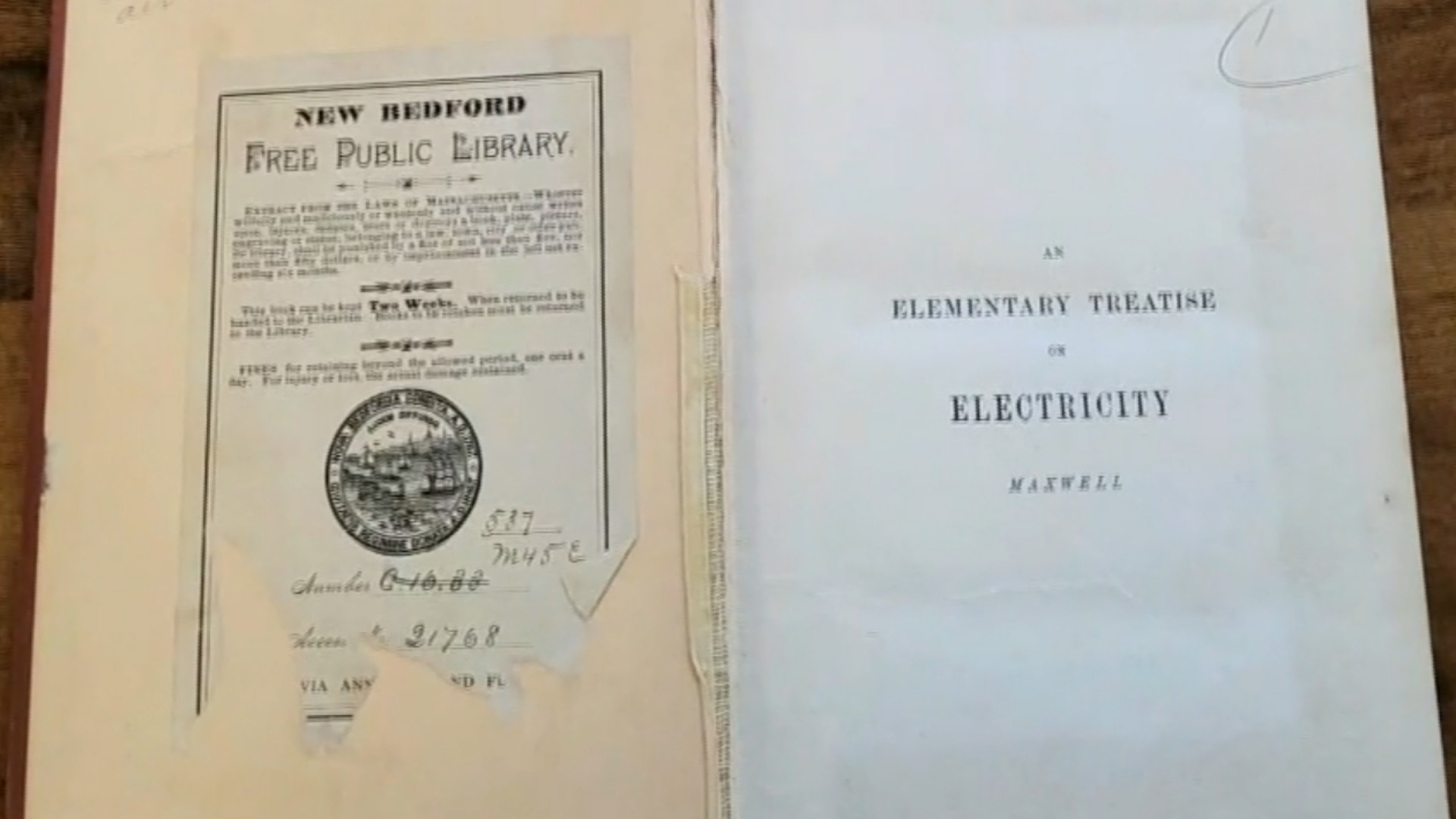 Watch CBS Evening News Overdue book returned to library 119 years