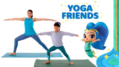 Yoga Friends : Genie Warrior Pose with Shine'
