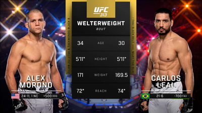 UFC : 313: Alex Morono vs. Carlos Leal Prelims'