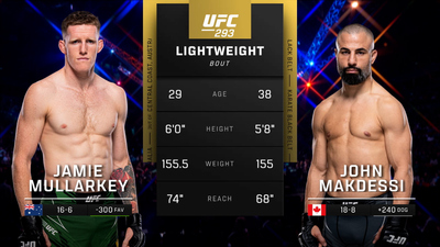 UFC : 293: Jamie Mullarkey vs. John Makdessi Prelims'