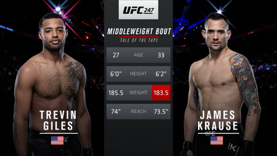 UFC : 247: Trevin Giles vs. James Krause Prelims'