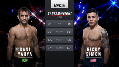 UFC 2010s : UFC 234: Rani Yahya vs. Ricky Simon'