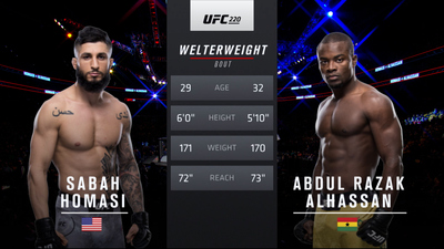 UFC 2010s : UFC 220: Sabah Homasi vs. Abdul Razak Alhassan'