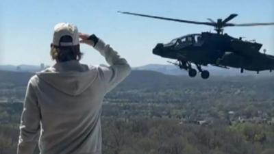 CBS Mornings : Apache helicopter flyby at Kid Rock's home'