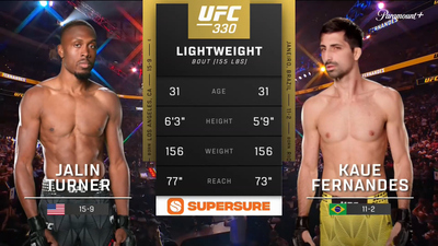 UFC : Jalin Turner vs. Kaue Fernandes (UFC 330: Makhachev vs. Machado Garry - Main)'