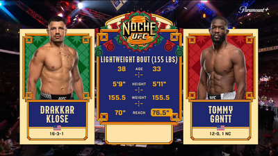 UFC Fight Night : Drakkar Klose vs. Tommy Gantt (Noche UFC: Silva vs. Delgado - Prelims)'