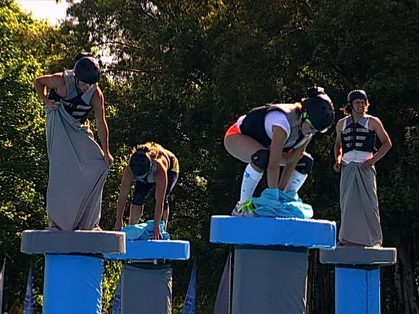 Wipeout Australia - World's Strongest Dwarf, David Clarke and Gentle Giant, Tim Watts