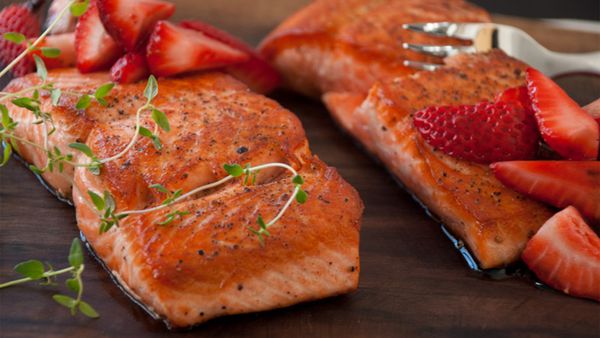A is for Apple - Salmon and Strawberries