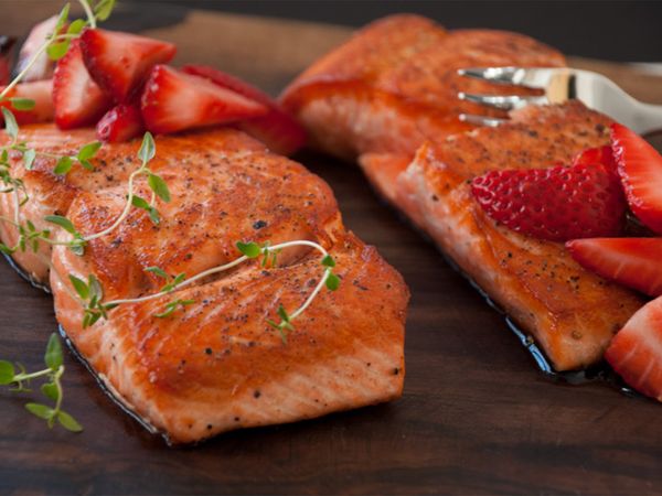 A is for Apple - Salmon and Strawberries