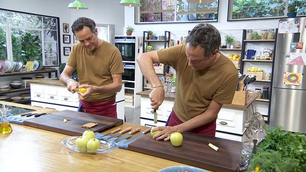 Torres en la Cocina - Pez Mantequilla al Carbón y Flan de Manzana Asada